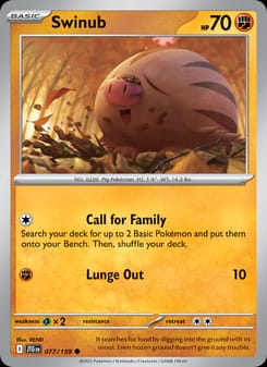 Swinub 077/159 Common – Journey Together Pokémon card
