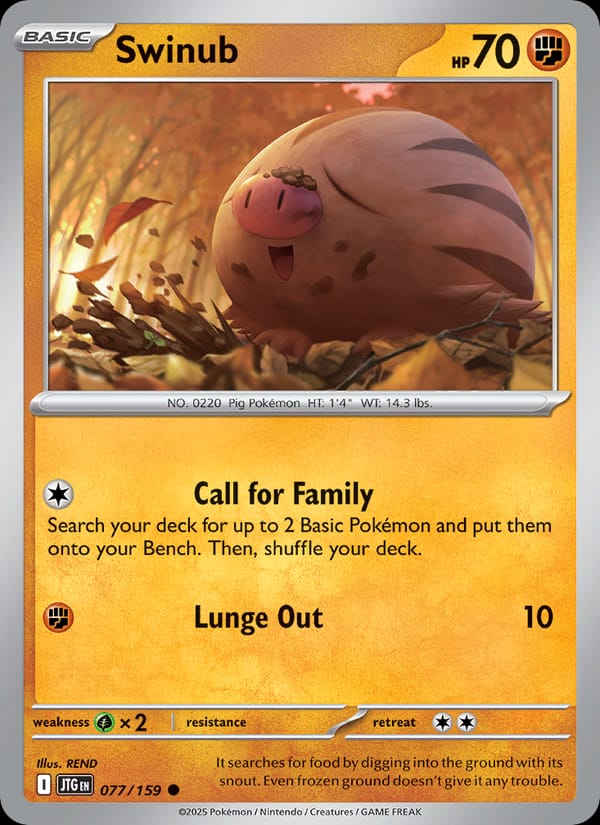 Swinub 077/159 Journey Together Pokémon card