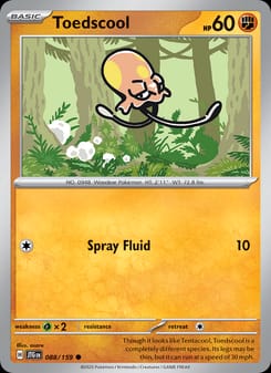 Toedscool 088/159 Common – Journey Together Pokémon card