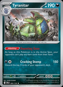 Tyranitar 095/159 Rare – Journey Together Pokémon card