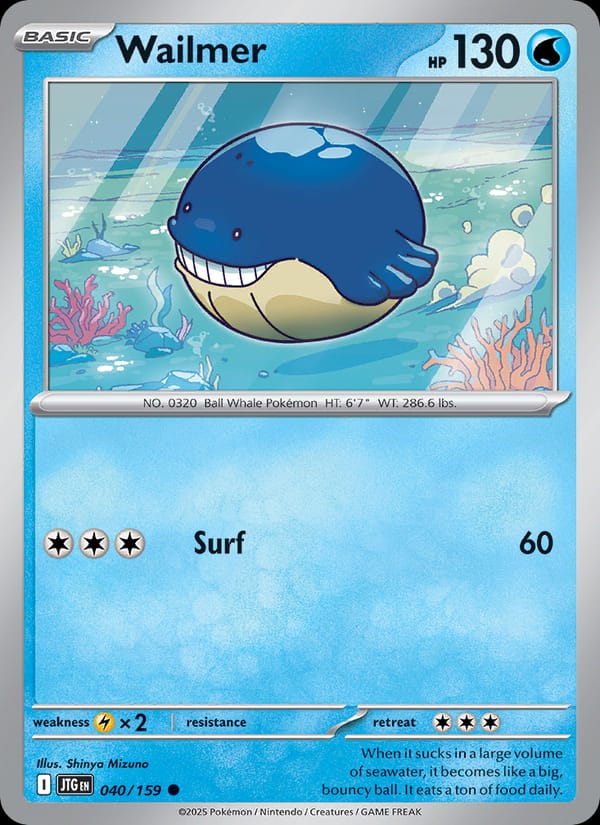 Wailmer 040/159 Journey Together Pokémon card