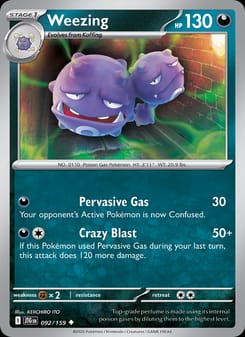 Weezing 092/159 Uncommon – Journey Together Pokémon card