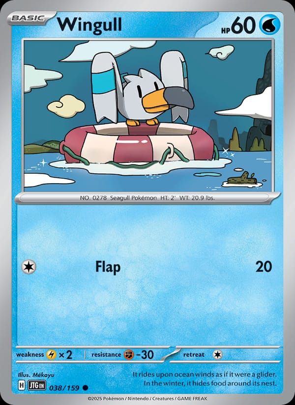 Wingull 038/159 Journey Together Pokémon card