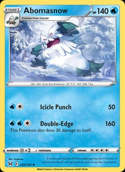 Abomasnow 043/196 Uncommon – Lost Origin Pokémon card
