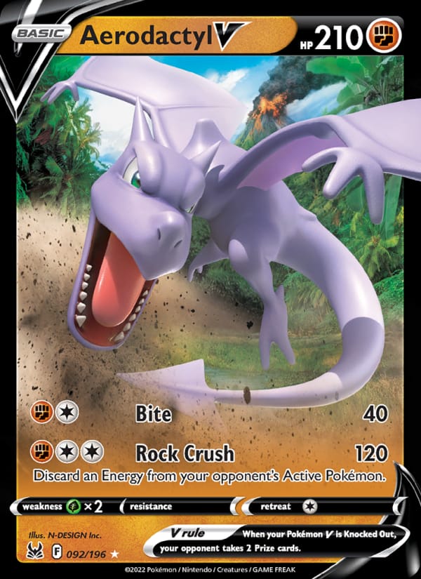 Aerodactyl V 092/196 Lost Origin Pokémon card