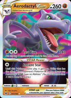 Aerodactyl VSTAR 093/196 Ultra Rare – Lost Origin Pokémon card