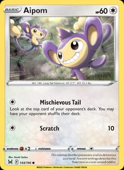 Aipom 144/196 Common – Lost Origin Pokémon card