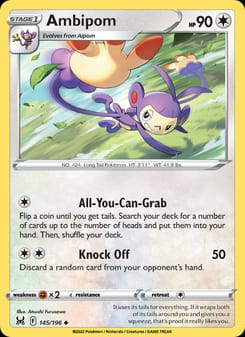 Ambipom 145/196 Uncommon – Lost Origin Pokémon card