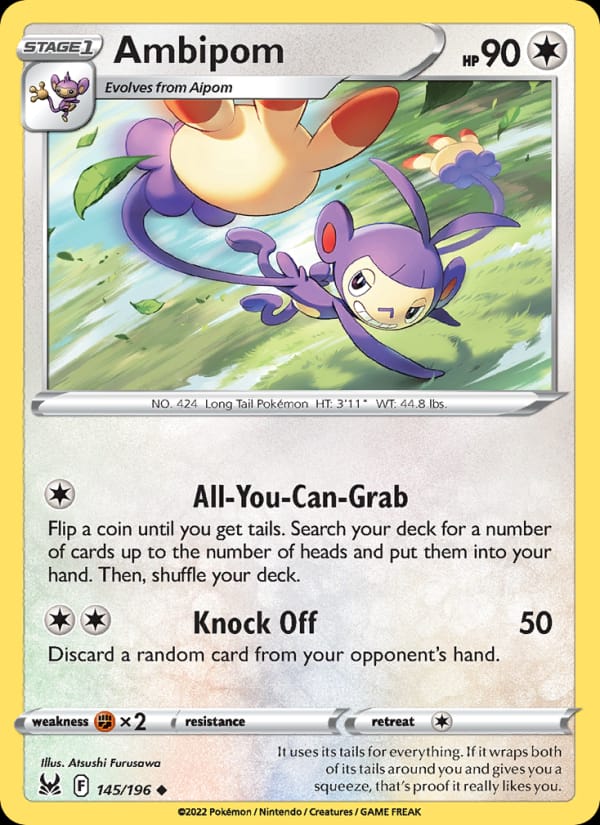 Ambipom 145/196 Lost Origin Pokémon card