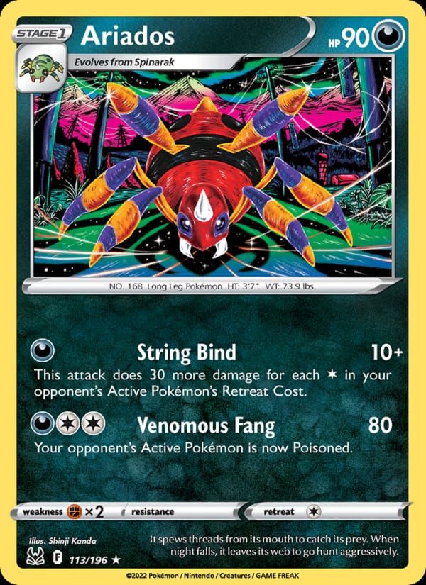 Ariados 113/196 Lost Origin Pokémon card
