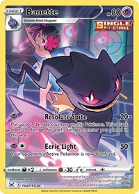 Banette TG07/TG30 Ultra Rare – Lost Origin Pokémon card