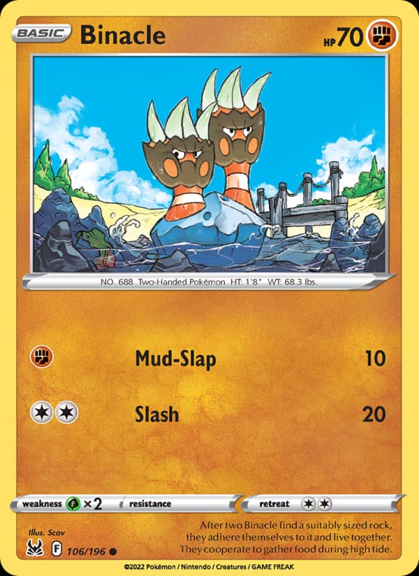 Binacle 106/196 Lost Origin Pokémon card