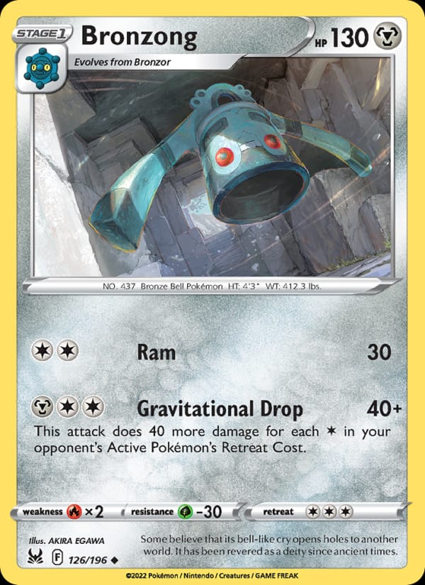 Bronzong 126/196 Lost Origin Pokémon card