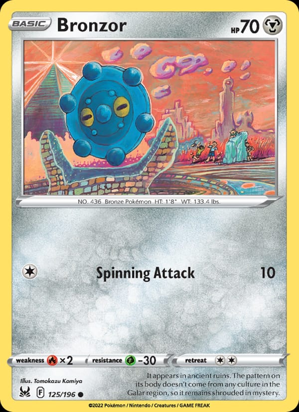 Bronzor 125/196 Lost Origin Pokémon card