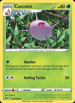 Cascoon 009/196 Uncommon – Lost Origin Pokémon card