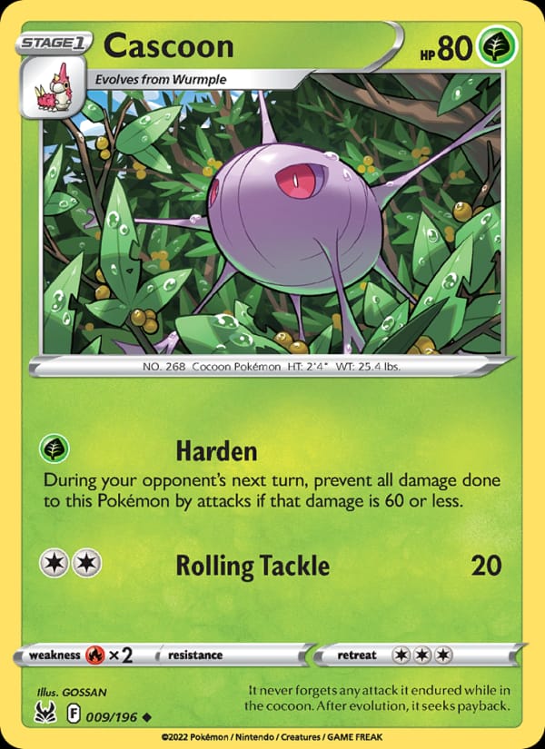 Cascoon 009/196 Lost Origin Pokémon card