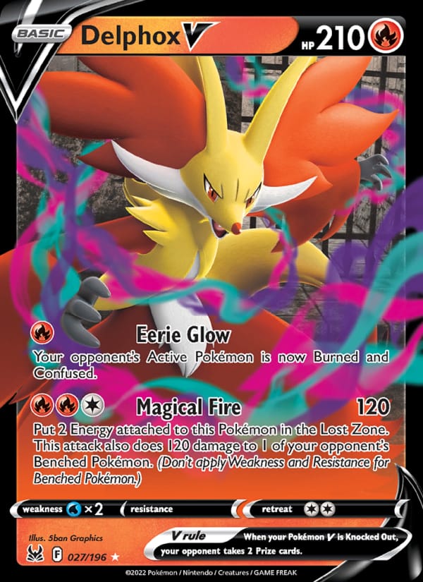 Delphox V 027/196 Lost Origin Pokémon card