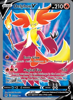 Delphox V 173/196 Ultra Rare – Lost Origin Pokémon card