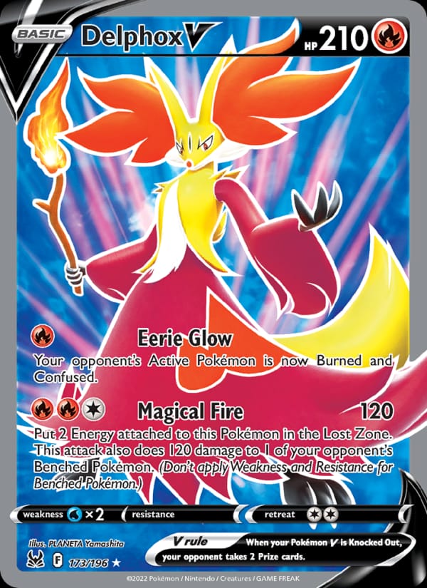 Delphox V 173/196 Lost Origin Pokémon card