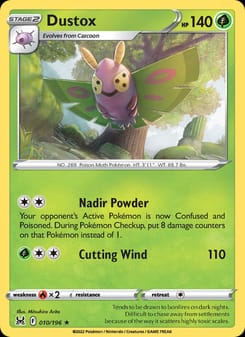 Dustox 010/196 Rare – Lost Origin Pokémon card