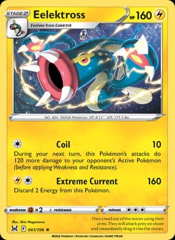 Eelektross 061/196 Rare – Lost Origin Pokémon card