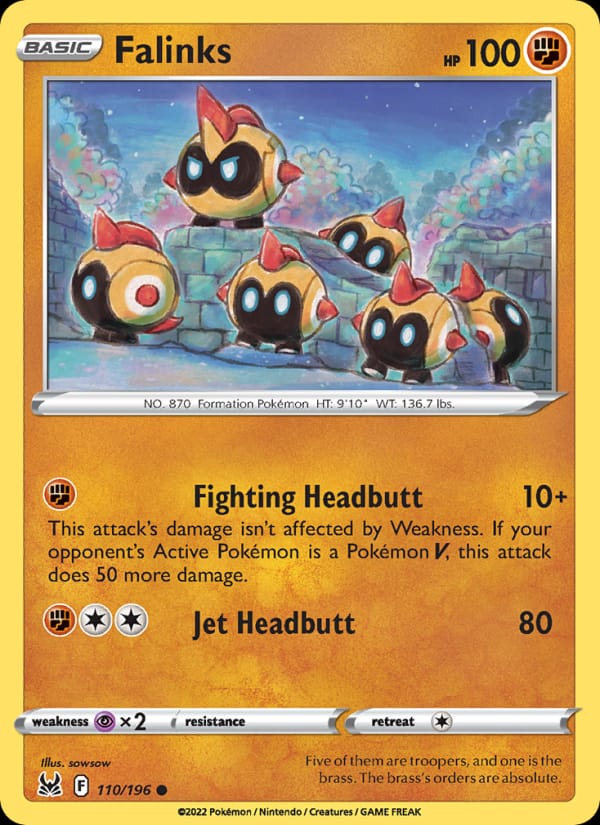 Falinks 110/196 Lost Origin Pokémon card