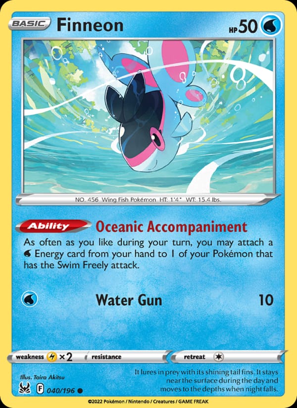Finneon 040/196 Lost Origin Pokémon card