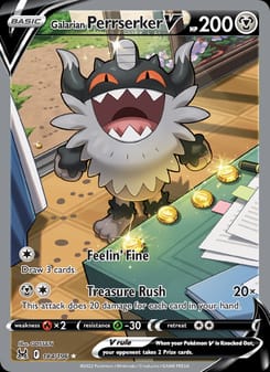 Galarian Perrserker V 184/196 Ultra Rare – Lost Origin Pokémon card