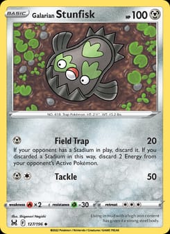 Galarian Stunfisk 127/196 Uncommon – Lost Origin Pokémon card