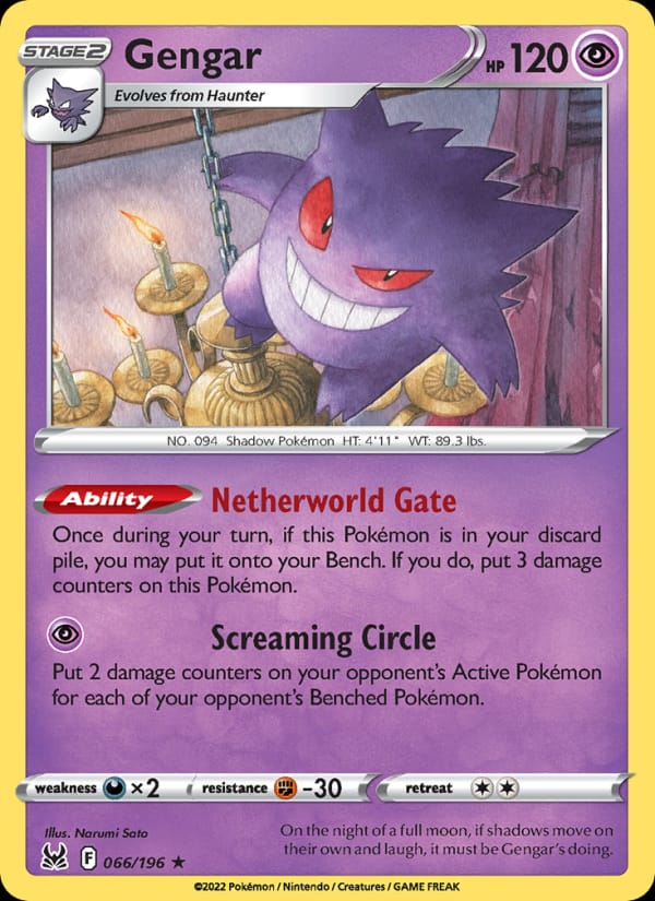 Gengar 066/196 Lost Origin Pokémon card