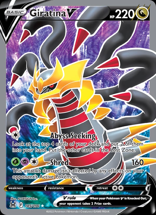 Giratina V 185/196 Lost Origin Pokémon card