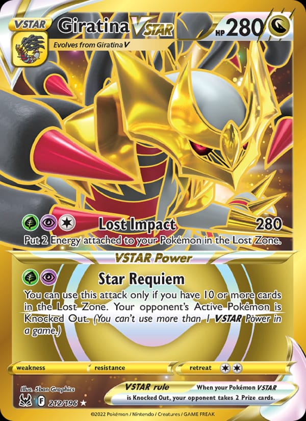 Giratina VSTAR 212/196 Lost Origin Pokémon card