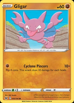 Gligar 095/196 Common – Lost Origin Pokémon card