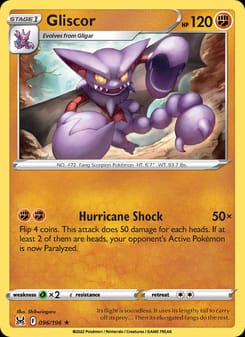 Gliscor 096/196 Rare – Lost Origin Pokémon card