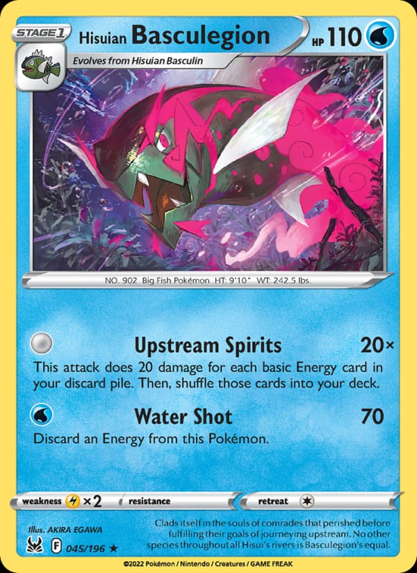 Hisuian Basculegion 045/196 Lost Origin Pokémon card