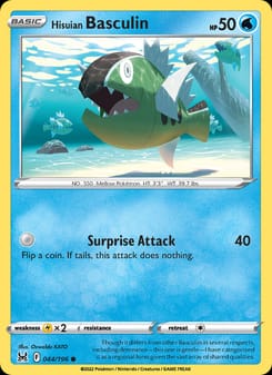 Hisuian Basculin 044/196 Common – Lost Origin Pokémon card