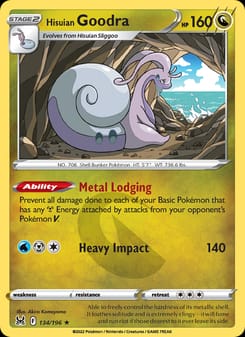 Hisuian Goodra 134/196 Holo Rare – Lost Origin Pokémon card