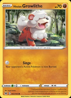 Hisuian Growlithe 083/196 Common – Lost Origin Pokémon card