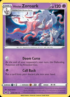 Hisuian Zoroark 076/196 Holo Rare – Lost Origin Pokémon card