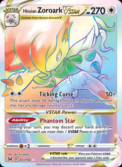 Hisuian Zoroark VSTAR 203/196 Secret Rare – Lost Origin Pokémon card