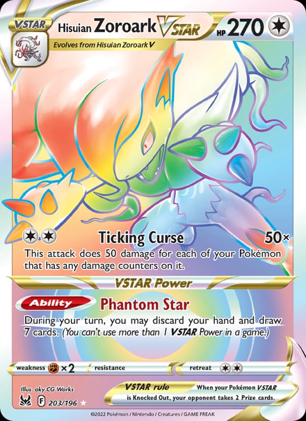 Hisuian Zoroark VSTAR 203/196 Lost Origin Pokémon card