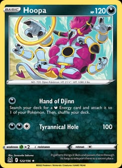 Hoopa 122/196 Rare – Lost Origin Pokémon card