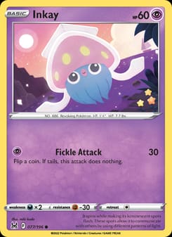Inkay 077/196 Common – Lost Origin Pokémon card