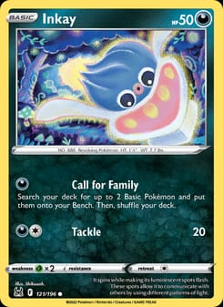 Inkay 121/196 Common – Lost Origin Pokémon card