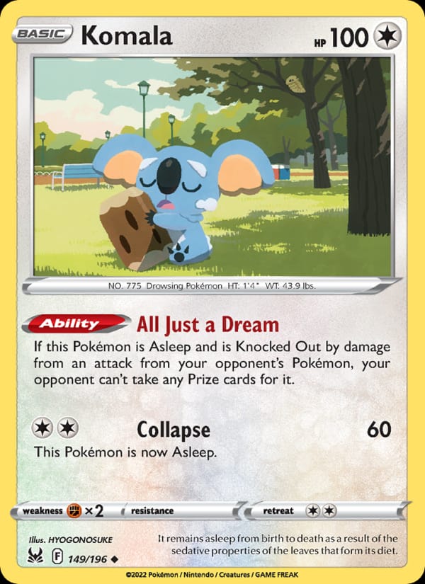 Komala 149/196 Lost Origin Pokémon card