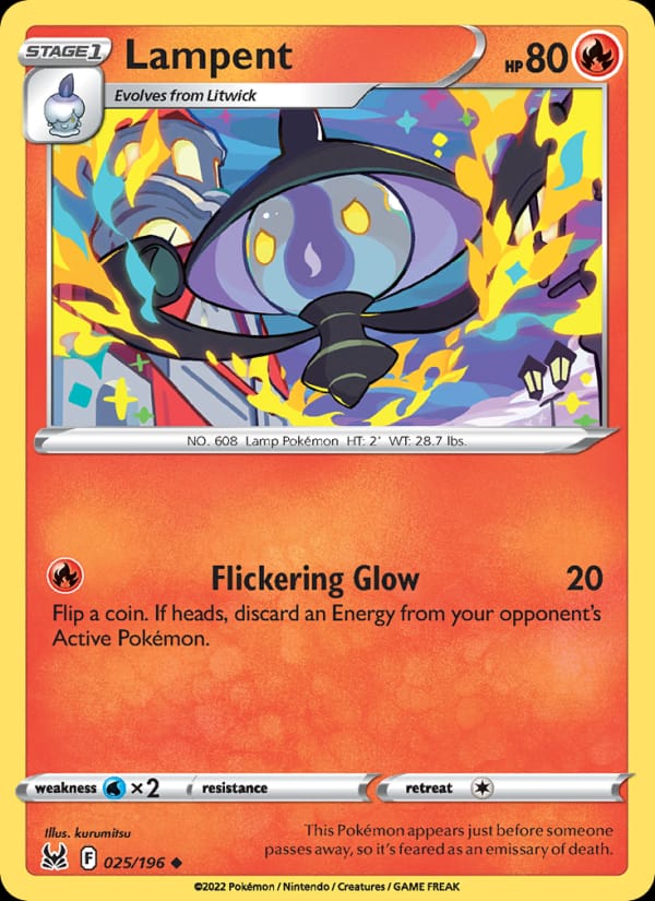 Lampent 025/196 Lost Origin Pokémon card