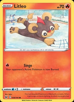 Litleo 028/196 Common – Lost Origin Pokémon card