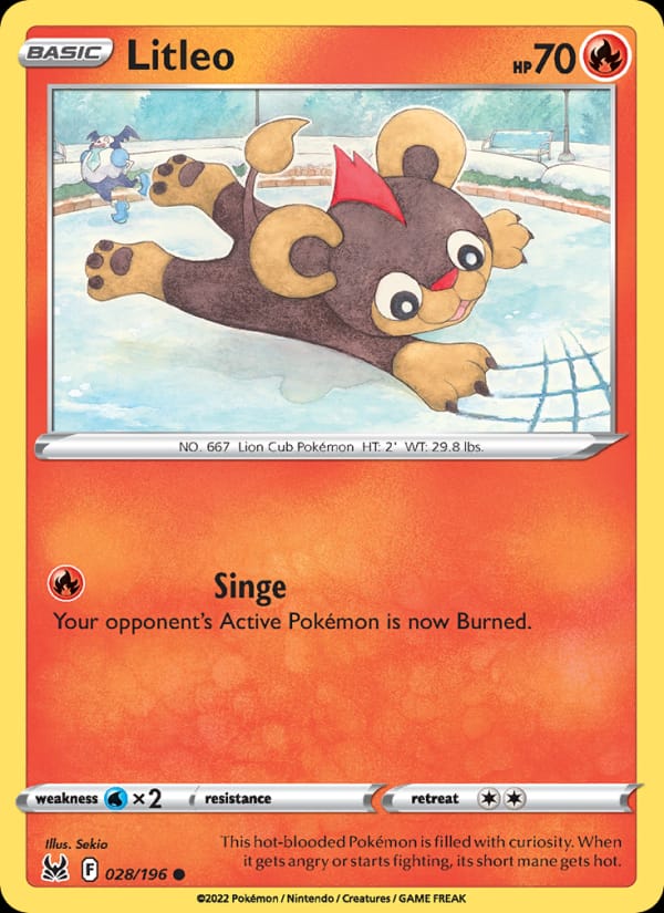 Litleo 028/196 Lost Origin Pokémon card
