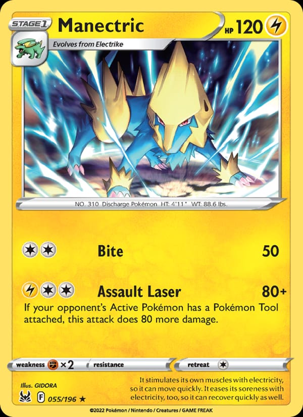 Manectric 055/196 Lost Origin Pokémon card