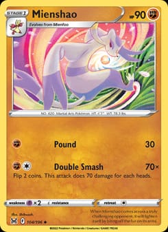Mienshao 104/196 Uncommon – Lost Origin Pokémon card